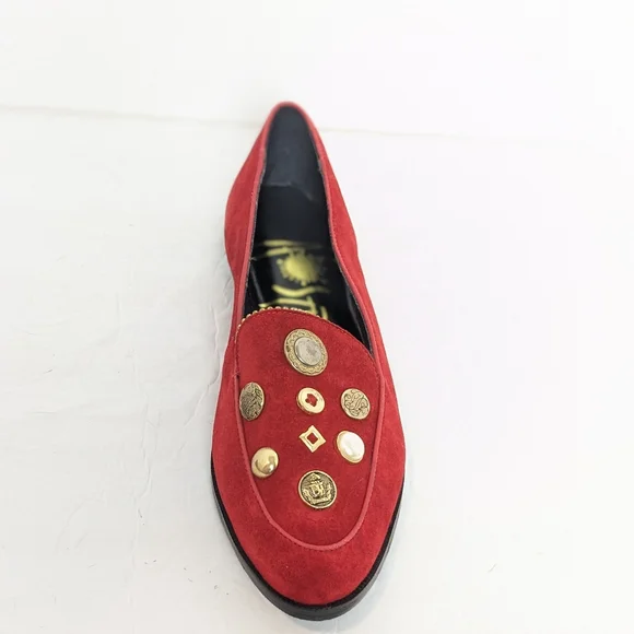 Vintage 80-90s red suede flats - Picture 9 of 16